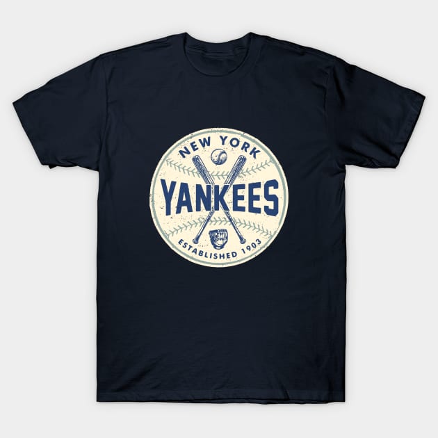 New York Yankees Crossed Bats by Buck Tee T-Shirt by Buck Tee